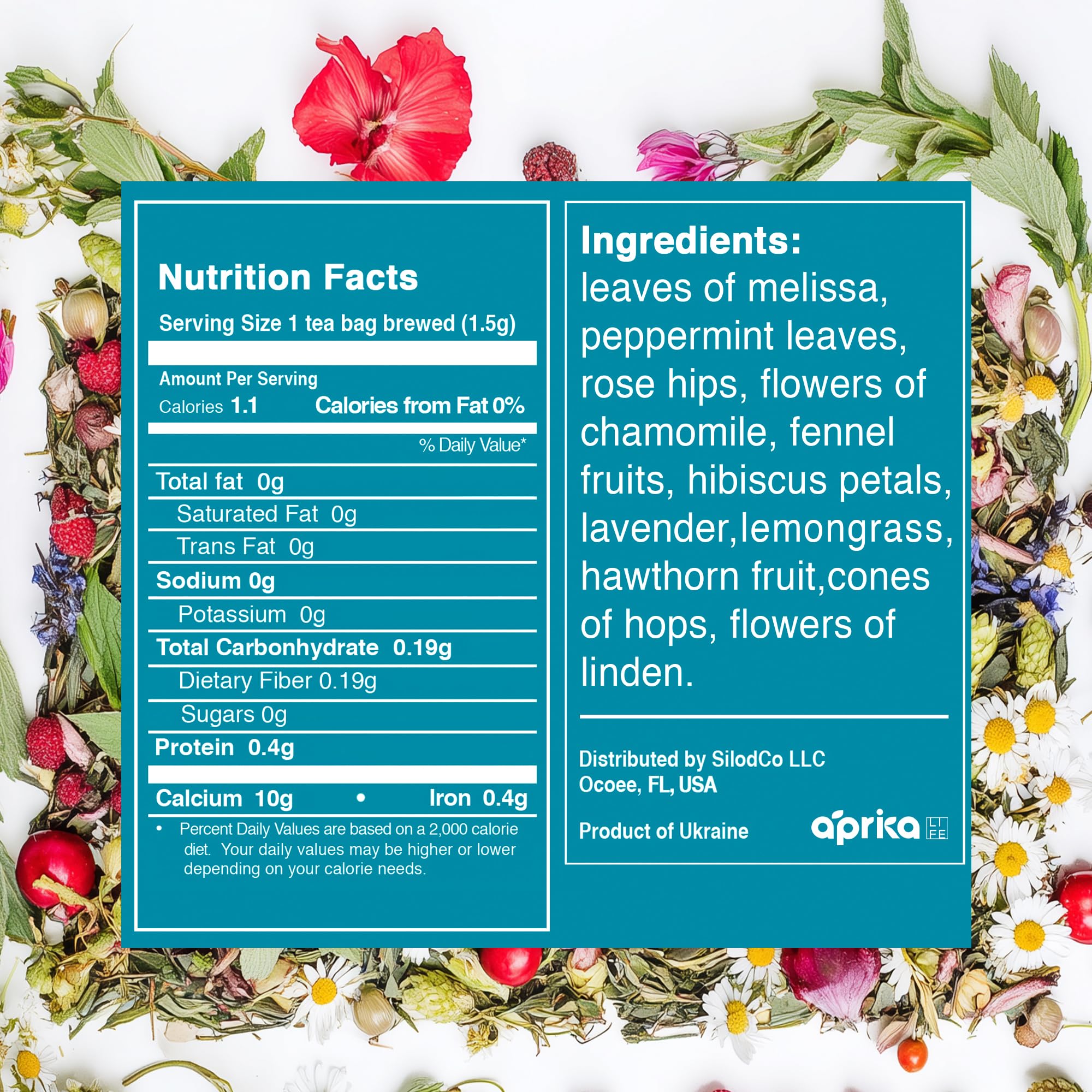 Aprika Life Sleep Tea for Bedtime Relaxation & Stress Relief - Natural Caffeine-Free Herbal Nighttime Tea with Chamomile, Lavender, Mint & Hibiscus