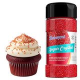 Bakerpan Sugar Sprinkles for Baking - 7 Ounce Red Mother Day Decorations Sugar Crystals for Cookies, Cake Pops, Ice Cream (Made in USA)