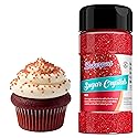 Bakerpan Sugar Sprinkles for Baking - 7 Ounce Red Mother Day Decorations Sugar Crystals for Cookies, Cake Pops, Ice Cream (Made in USA)