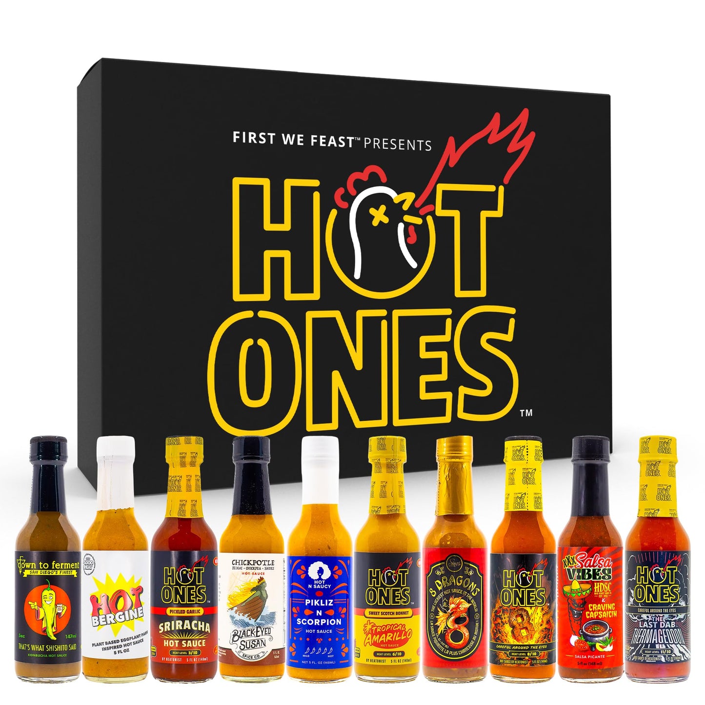 Hot Ones Hot Sauce Challenge - Season 30 - Hot Sauces Gift Sets - Variety Pack - Made with Natural Ingredients - Unique Small Batch Sampler Gift Set