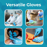 VOS Disposable Gloves| Heavy Duty | Powder Free | Latex Free Rubber | 1000 Count Box |food Safe (10 boxes of 100, X-Large)