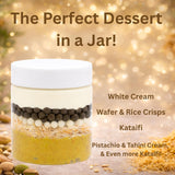 Dubai Chocolate Dessert Jar - Pistachio Kataifi White Cream Crunch with Rice Crisps - 5.2 oz - MA LIT CANDY Layered Dubai Chocolate Treat Jar - Great