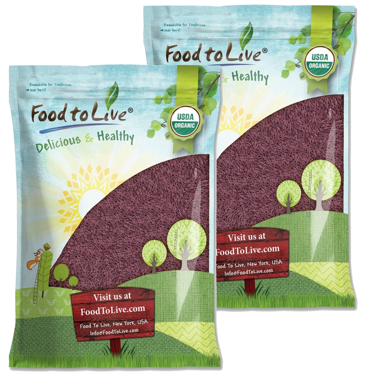Food to Live Organic Freeze-Dried Acai Berry Powder, 22 Pounds - Non-GMO, Kosher, Raw, Vegan, Unsweetened, Unsulfured, Bulk