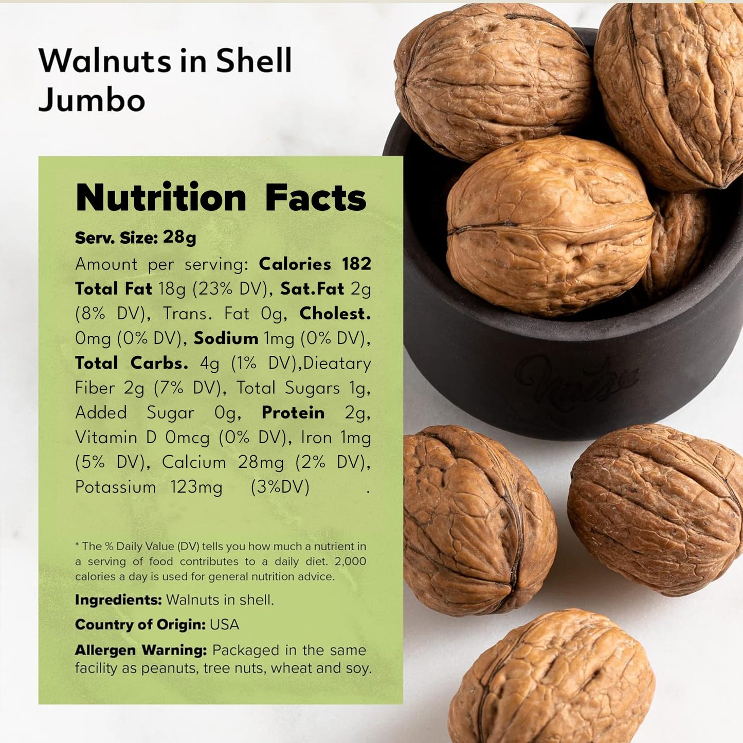 NUTS U.S. - Walnuts In Shell | Grown and Packed in California | Chandler Variety | Fresh Buttery Taste and Easy to Crack | Non-GMO and Raw Walnuts in