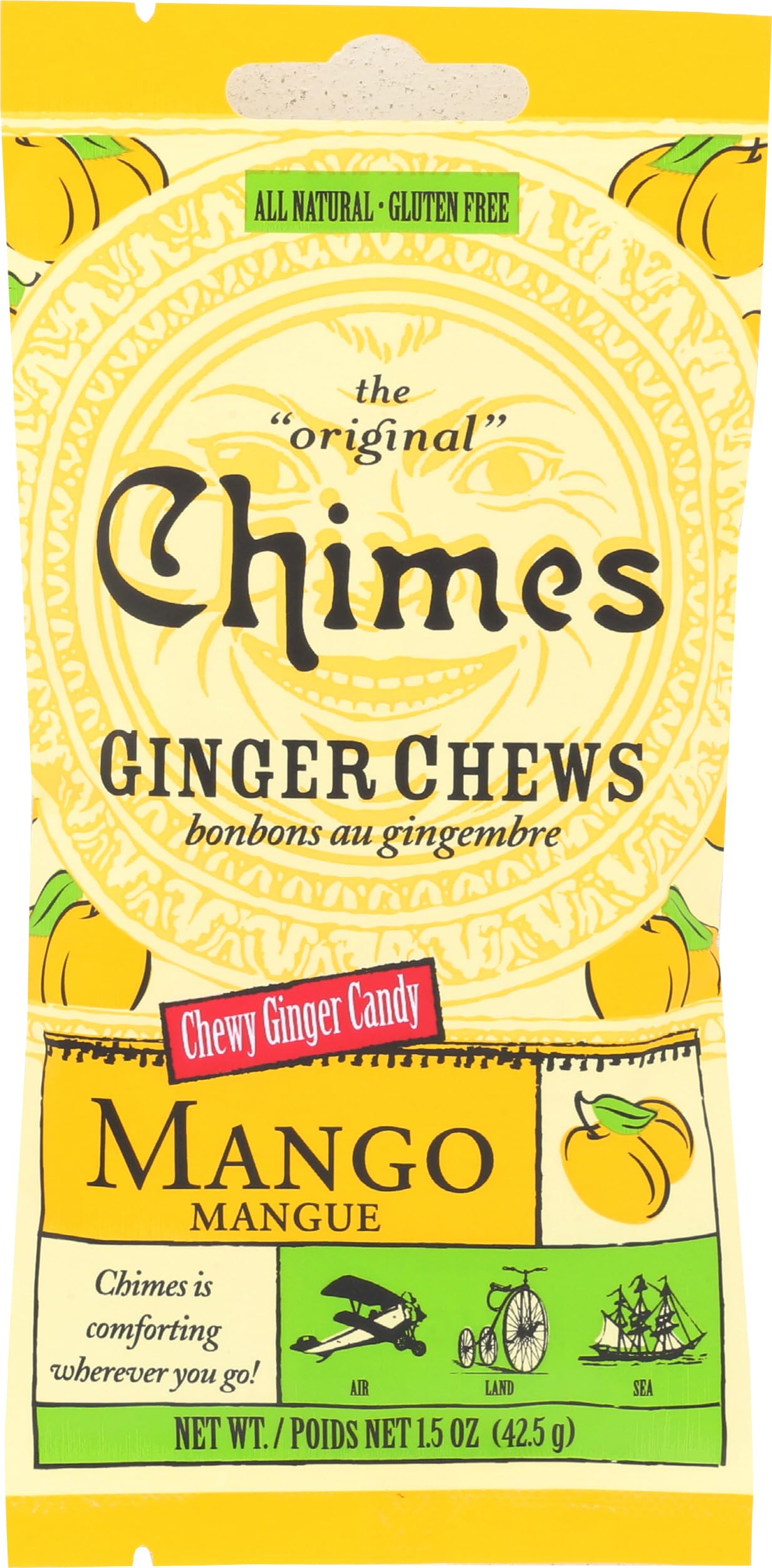 Chimes Ginger Chews Candy, Mango, 1.5 Ounce (Pack of 1)