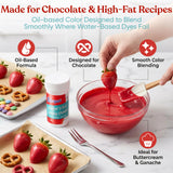 Bakerpan Red Oil-Based Dye-Free Food Coloring Powder for Baking - 30g - Plant-Based, Natural Coloring for Buttercream Frosting, Chocolate, Candy