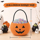 MELLBAY Halloween Basket, Pumpkin Trick or Treat Buckets, 2 Pcs