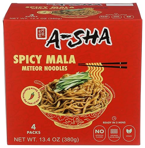 A-Sha Galaxy Noodles with Spicy Sauce 4pk, 13.4 OZ