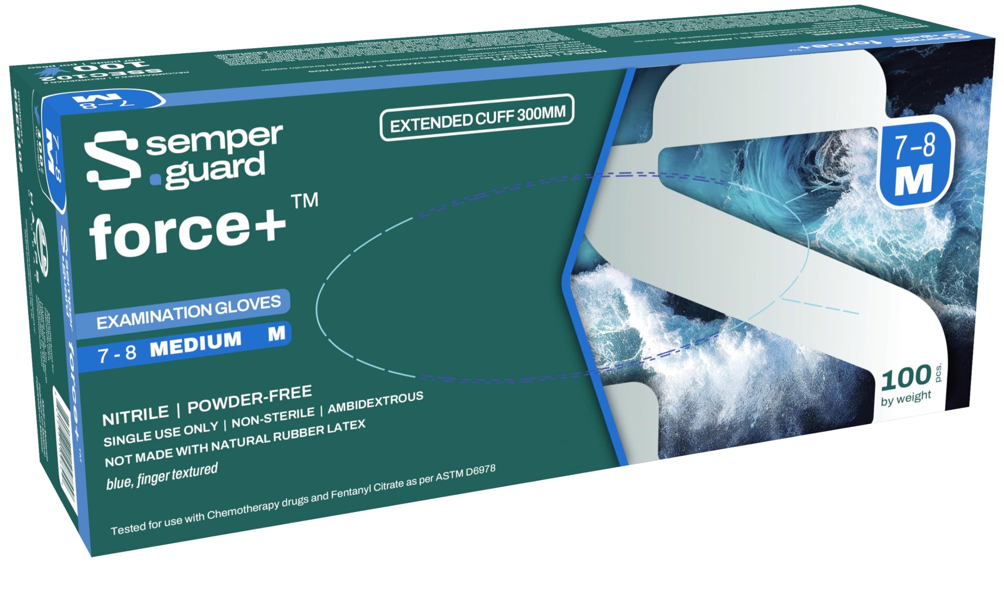 Sempermed SemperForce Black Nitrile Powder Free Exam Medical Gloves, Large (10 Boxes: 1000 Case)