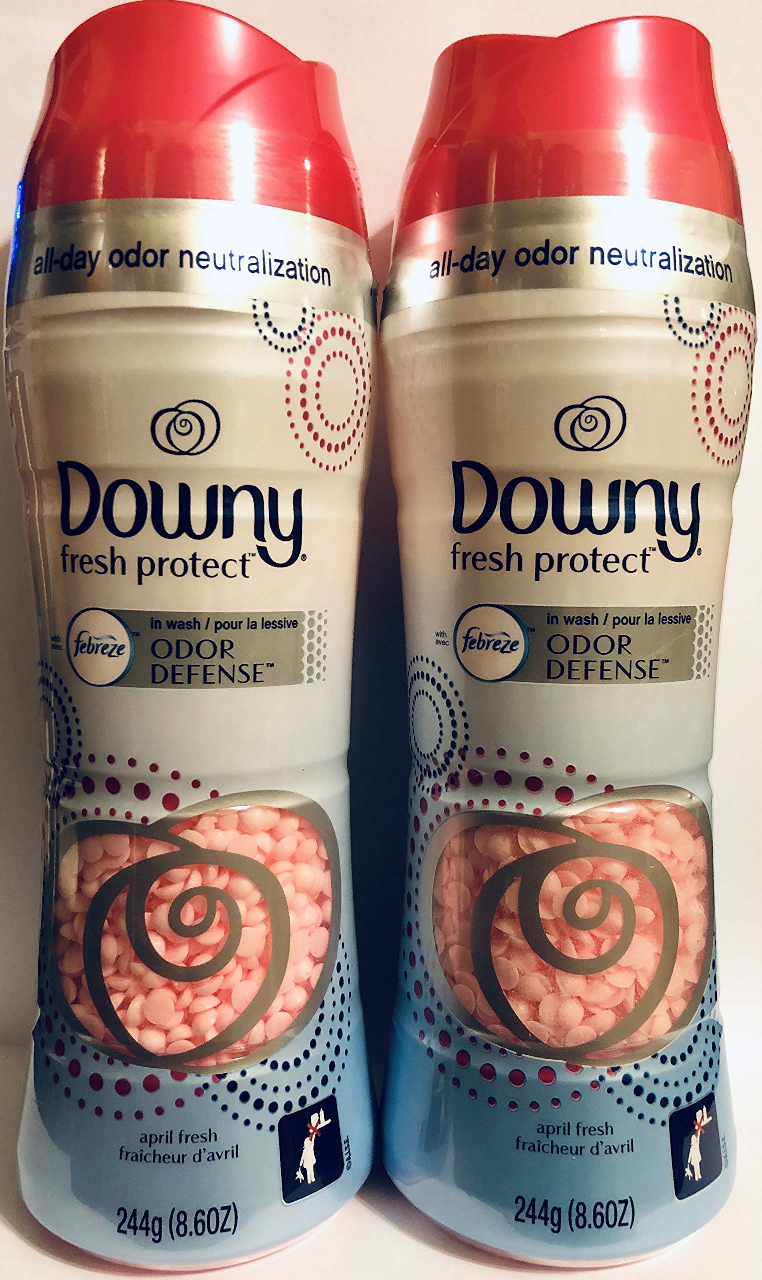 Downy Fresh Protect - in-Wash Odor Defense - April Fresh Scent - Net Wt. 8.6 OZ (244 g) Per Bottle - Pack of 2 Bottles