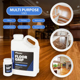 Floor Grip Anti-Slip Floor Finish (Gloss) for Vinyl, Wood, and Laminate - Clear Non-Slip Grip Coating to Fix Slippery Floors and Stairs