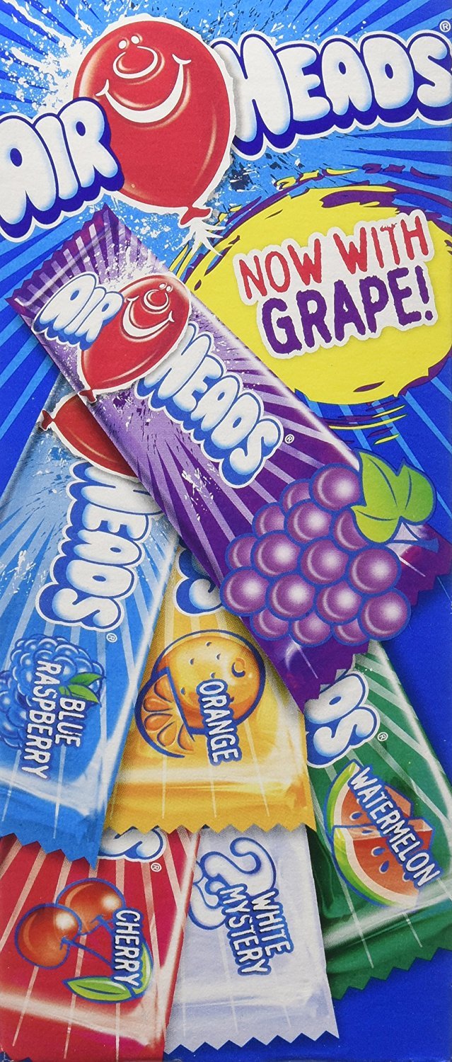 AIRHEADS BARS VARIETY PACK, PARTY, 60 COUNT