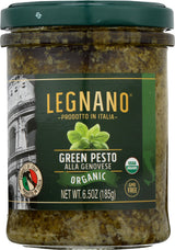 Legnano Organic Genovese Pesto Sauce, Non GMO, 6.5 Ounces (Pack Of 6)