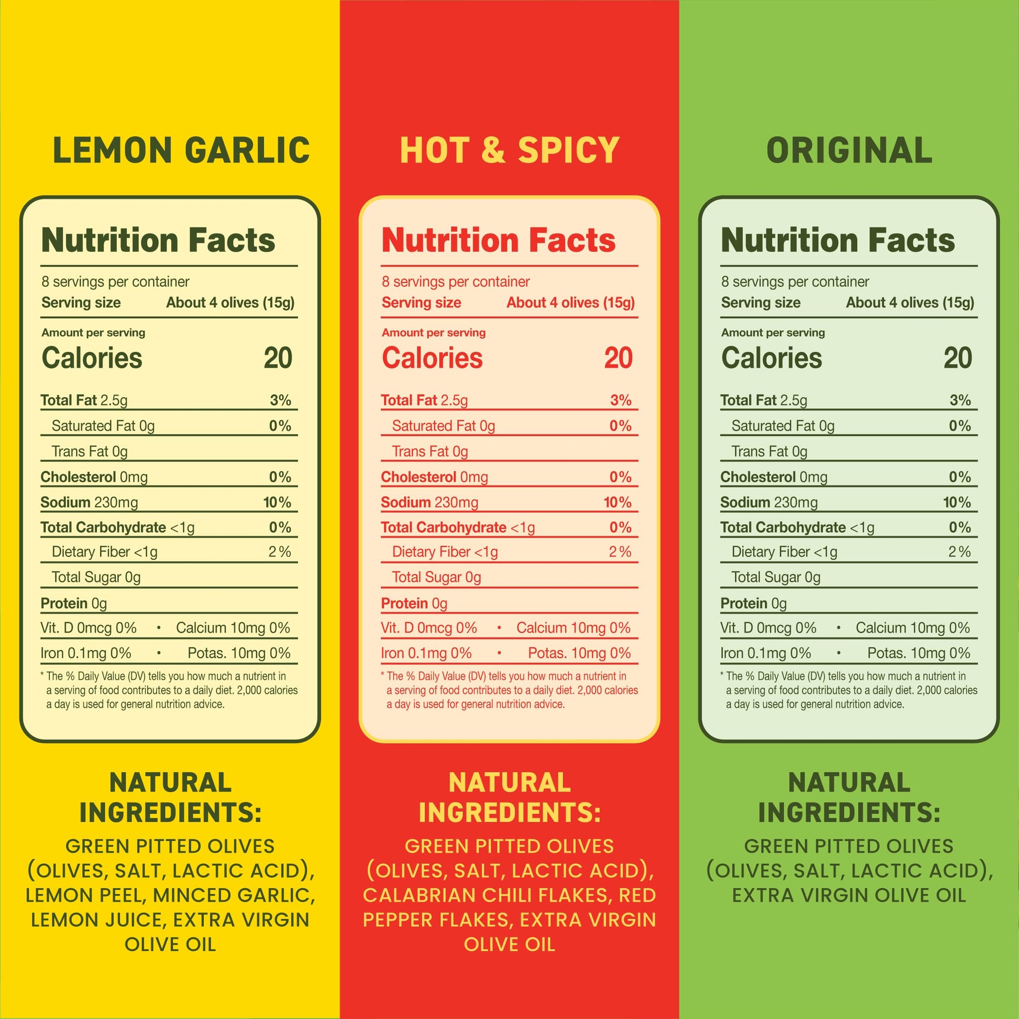 Freestyle Snacks Olive Snack Packs - As Seen on Shark Tank - Fresh Pitted Green Olives, 3 Flavors, Grown in Greece, Salty Snack, All Natural, Non-GMO