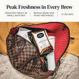 Carmel Valley Coffee Roasting Foglifter® Reserve - Whole Bean Organic Medium Dark Roast Coffee, Connoisseur's Premium Blend, Citrus Zest & Toffee