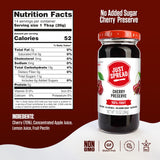Just Spread 100% Fruit Preserve | Made with Real Fruit Pieces & Only 4 Ingredients | Gluten Free, Vegan, Non GMO, No Added Sugar | 10oz Jar (Cherry)