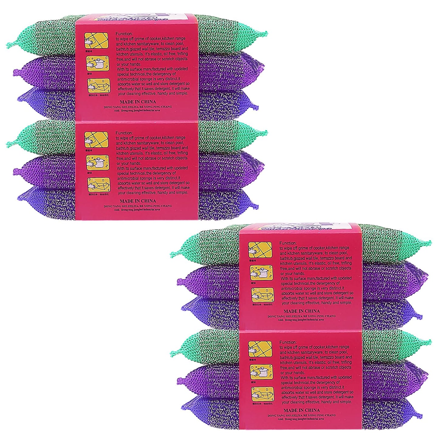 12 PCS Steel Dish Kitchen Sponge Scrubber for Kitchen Multipurpose Heavy Duty Scrub for Dishwashing Long Lasting Kitchen Sponge for Cleaning Dishes