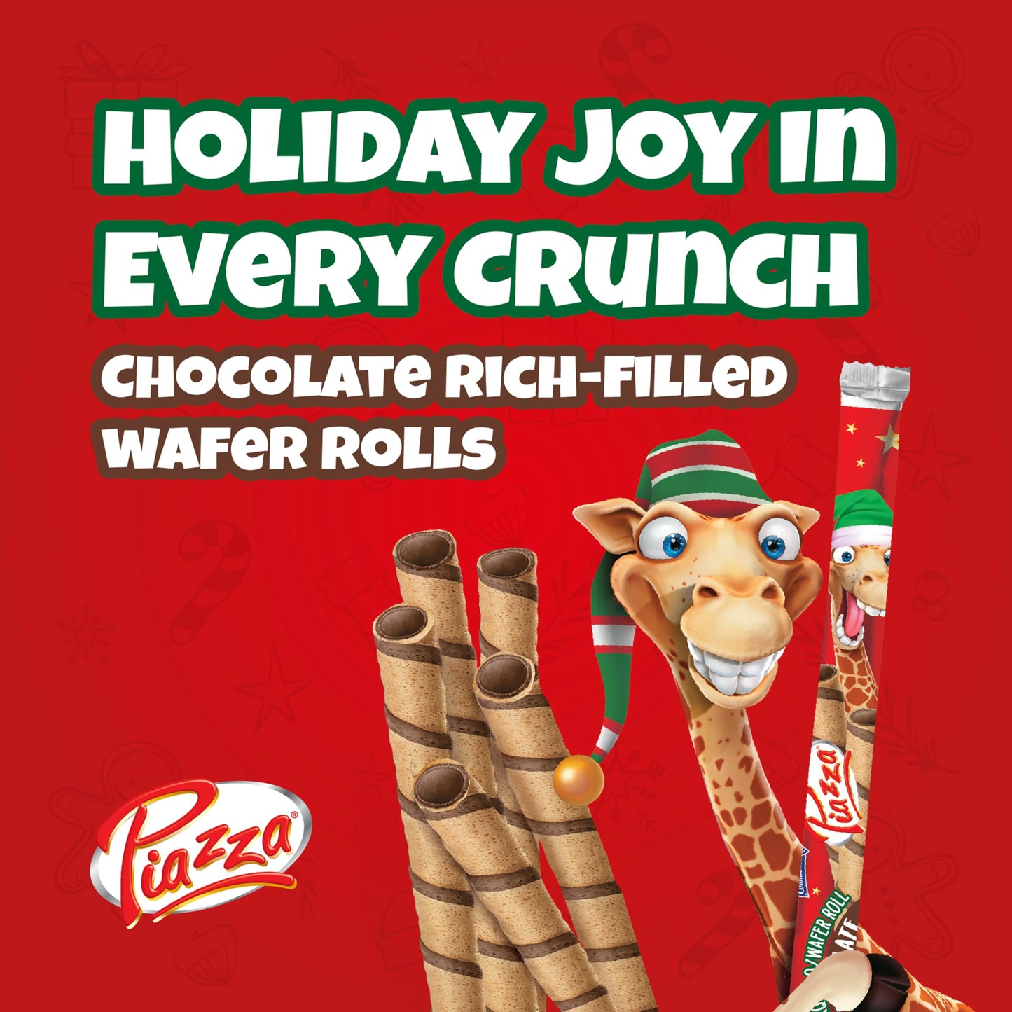 Colombina Christmas Wafer Rolls, Chocolate Flavored, 12 Individually Wrapped Sticks Per Box, 4.95oz (Pack of 1)