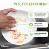 Tieralia Natural Dish Sponge Set - 12-Pack Eco-Friendly & Compostable Scrubbers | Cellulose & Sisal | Non-Toxic, Odor-Free, Reusable Kitchen Sponges