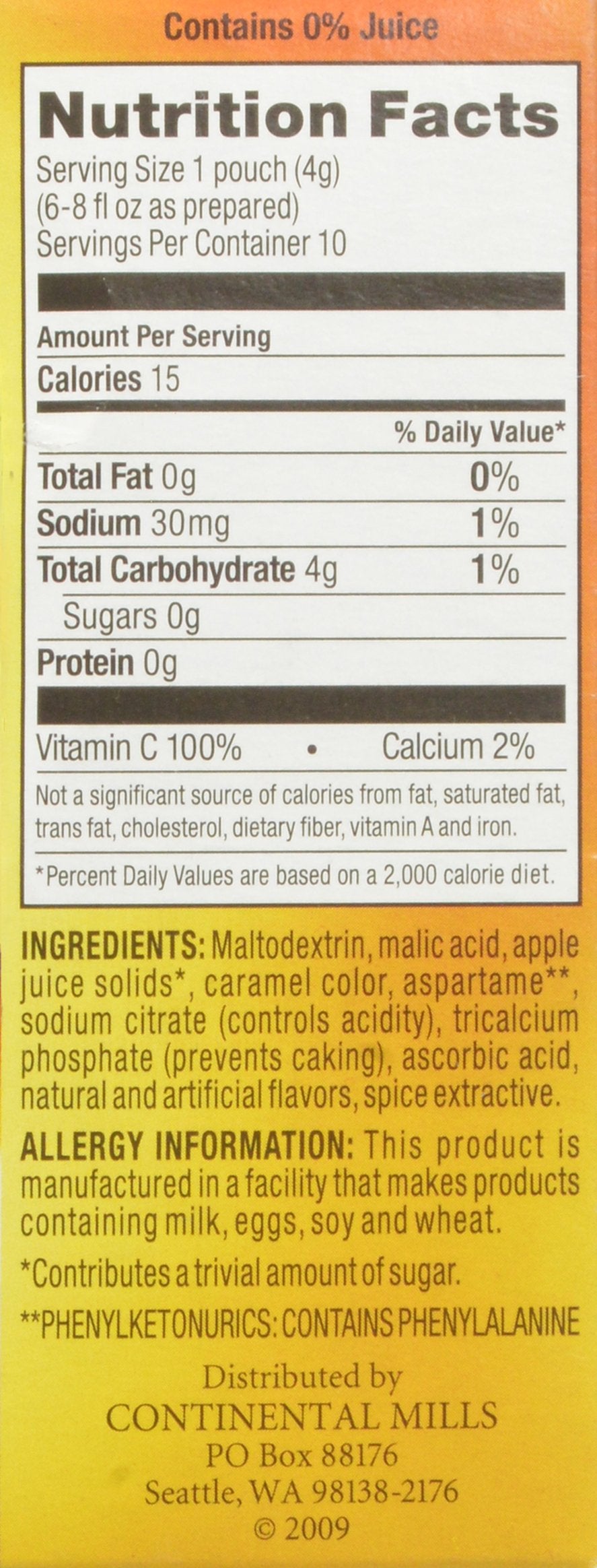 Alpine Sugar-Free Spiced Apple Cider Mix - Pack of 2