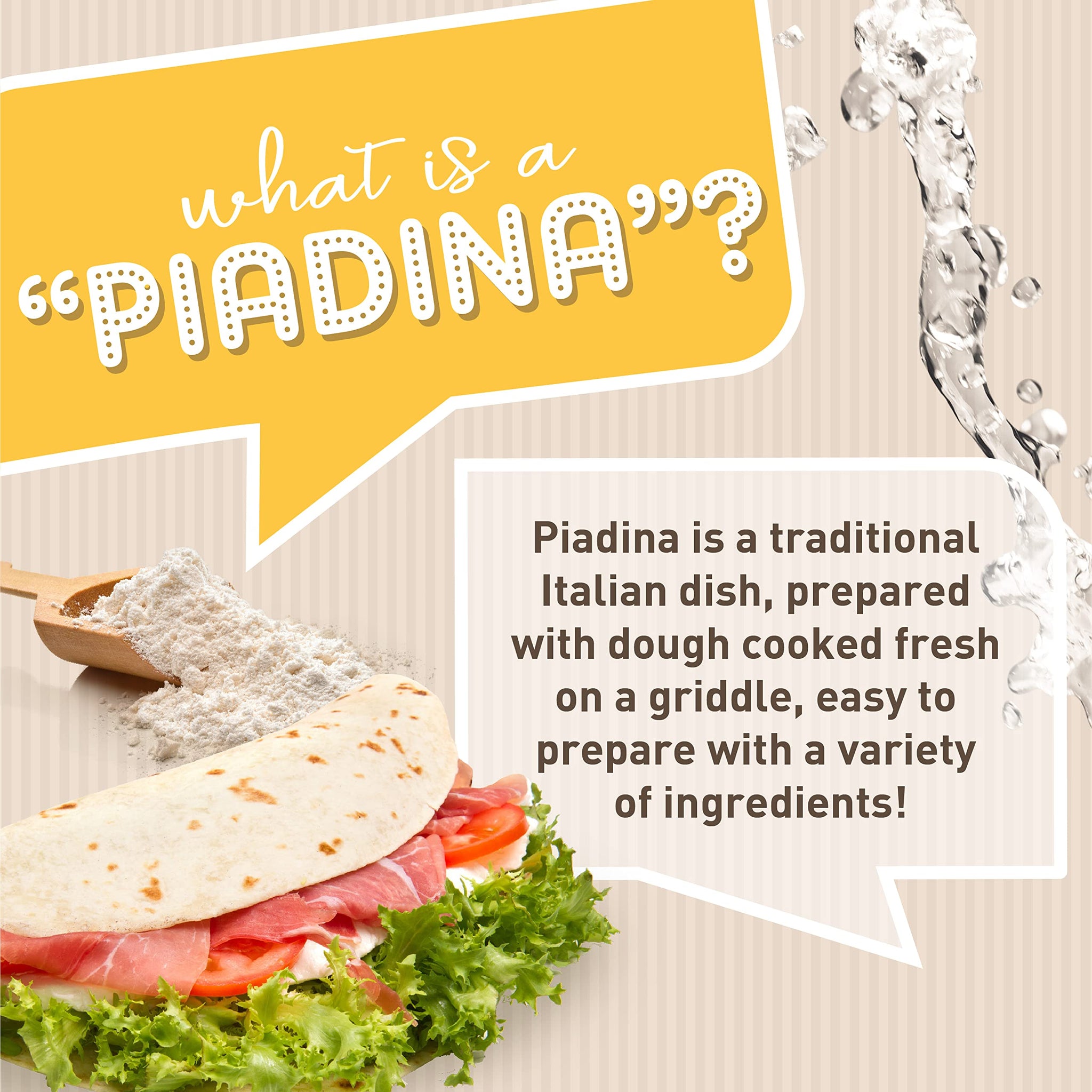 Fresco Piada Italian Flatbread - 4 Packs (16 Count Total) | Authentic Piadina Bread Made in Italy | TRADITIONAL RECIPE | No Preservatives, GMO