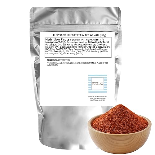 Crushed Aleppo Pepper Seasoning, 4 Ounce Resealable Bag, Hampton Distribution