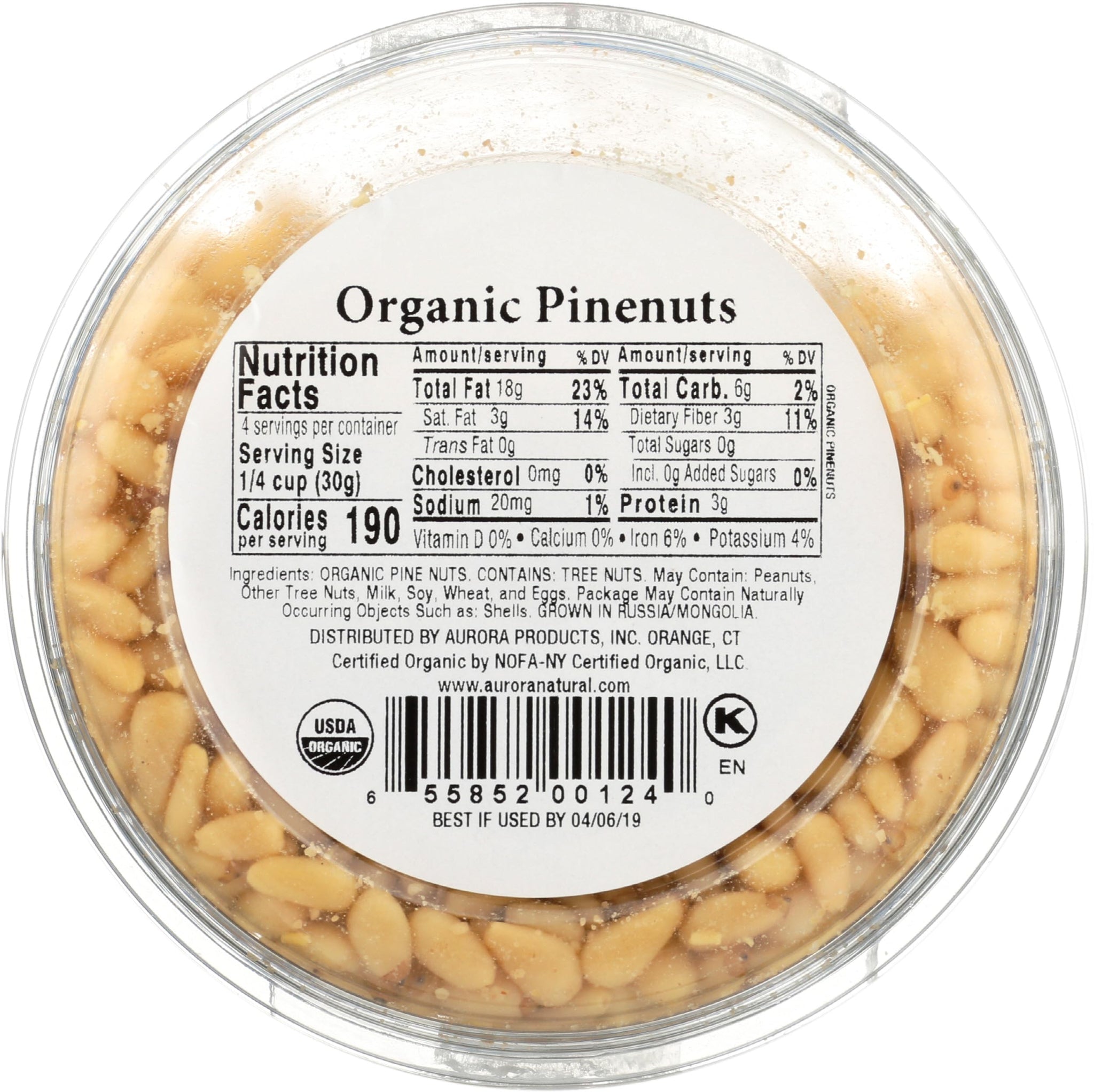 Aurora Natural Products Organic Pine Nuts, 4 Ounce