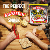 KICKIN’ Ghost Pepper Spicy Hot Peanuts - 12oz - Ultimate Spicy Gourmet Gift Peanuts - Try if you dare!