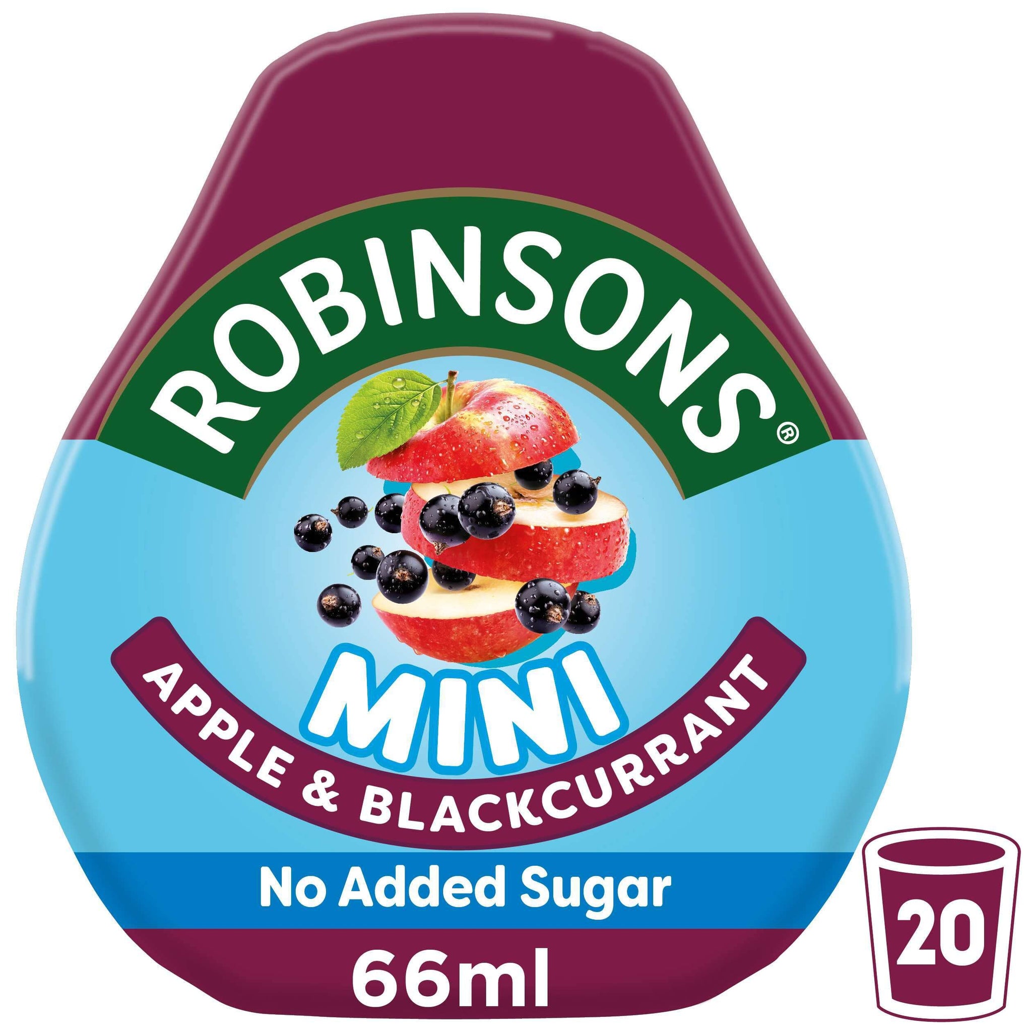 Robinsons Mini Apple & Blackcurrant On-The-Go Squash 66ml (Pack of 2)