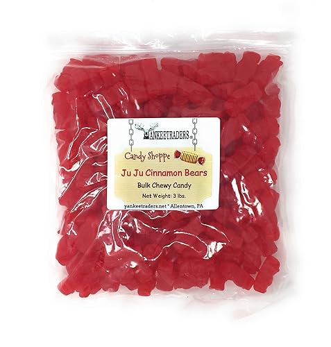 YANKEETRADERS, Ju Ju Cinnamon Bears Candy, 3 lb Bulk Size