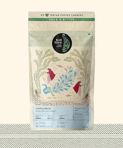 Blue Tokai Coffee Vienna Roast - Dark Roast ( French Press ) 340 g | Made with 100% Specialty Grade Arabica Freshly Roasted Ground Coffee (18 Oz)