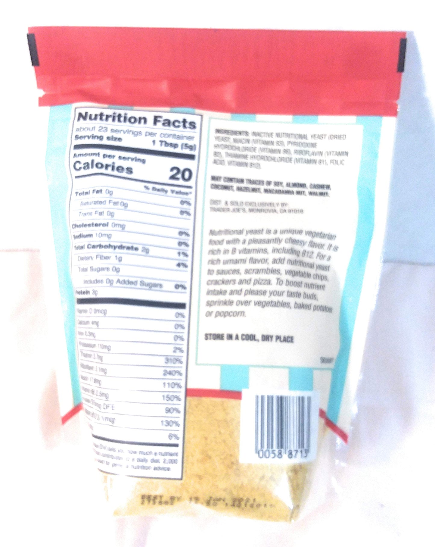 Vegan Nutritional Yeast Trader Joes Gluten Free 4 oz Pack of 2 Bundle