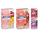 Great Value Energy Drink Mix Variety Bundle, 0.88-1.13 oz box with 10 Drink Packets (Pack of 4) includes 1-Box Blueberry Acai + 1-Box Wild Strawberry