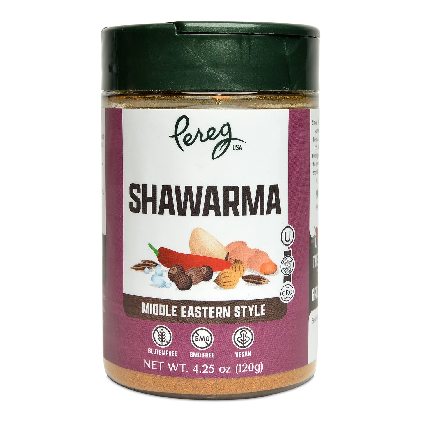 Pereg Shawarma Spice Seasoning (4.25 Oz) - Spice Rub for Meat, Beef, Gyro & Poultry - Grill Flavor - Middle Eastern Spice Mix - Mediterranean