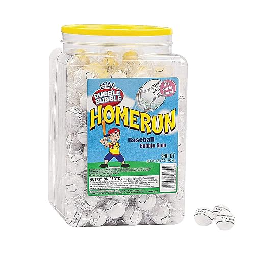 Dubble Bubble Homerun Gumballs - 240 Individually Wrapped