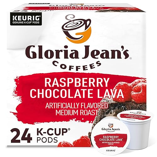 Gloria Jean's Coffees Raspberry Chocolate Lava, Single-Serve Keurig K-Cup Pods, Flavored Medium Roast Coffee, 24 Count