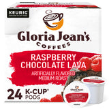 Gloria Jean's Coffees Raspberry Chocolate Lava, Single-Serve Keurig K-Cup Pods, Flavored Medium Roast Coffee, 24 Count