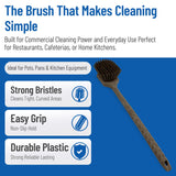 SPARTA 40501EC01 Plastic Large Scrub Brush, Kitchen Brush, Utility Brush With Long Handle For Cleaning, 20 Inches, Brown