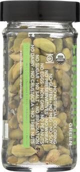 Spicely Organics Cardamom Pods Green Whole 1.20 Ounce Jar Certified Gluten Free