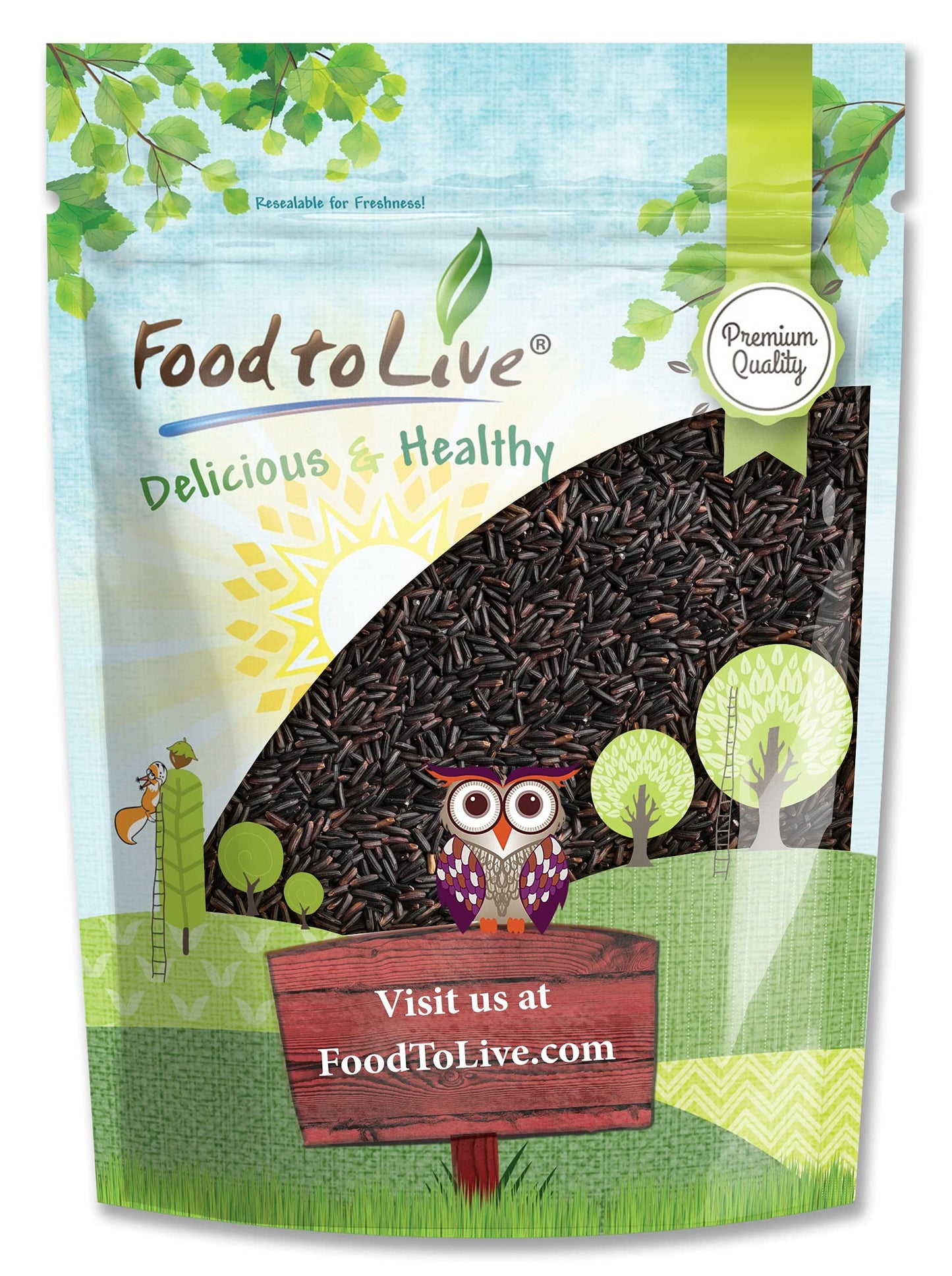 Food to Live Black Rice, 1 Pound Medium-Grain Rice, Kosher, Vegan, Bulk. Nutty, and Sweet Flavor. Rich in Antioxidants and Dietary Fiber. Great for Stir-Fries, Salads, and Pudding