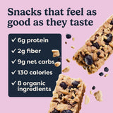 Tosi Nut Bars, Cashew Blueberry, Healthy Snacks for Adults & Kids, Plant Based Crunchy Bars (6G Protein), Organic Keto Snacks, Vegan, Gluten & Soy