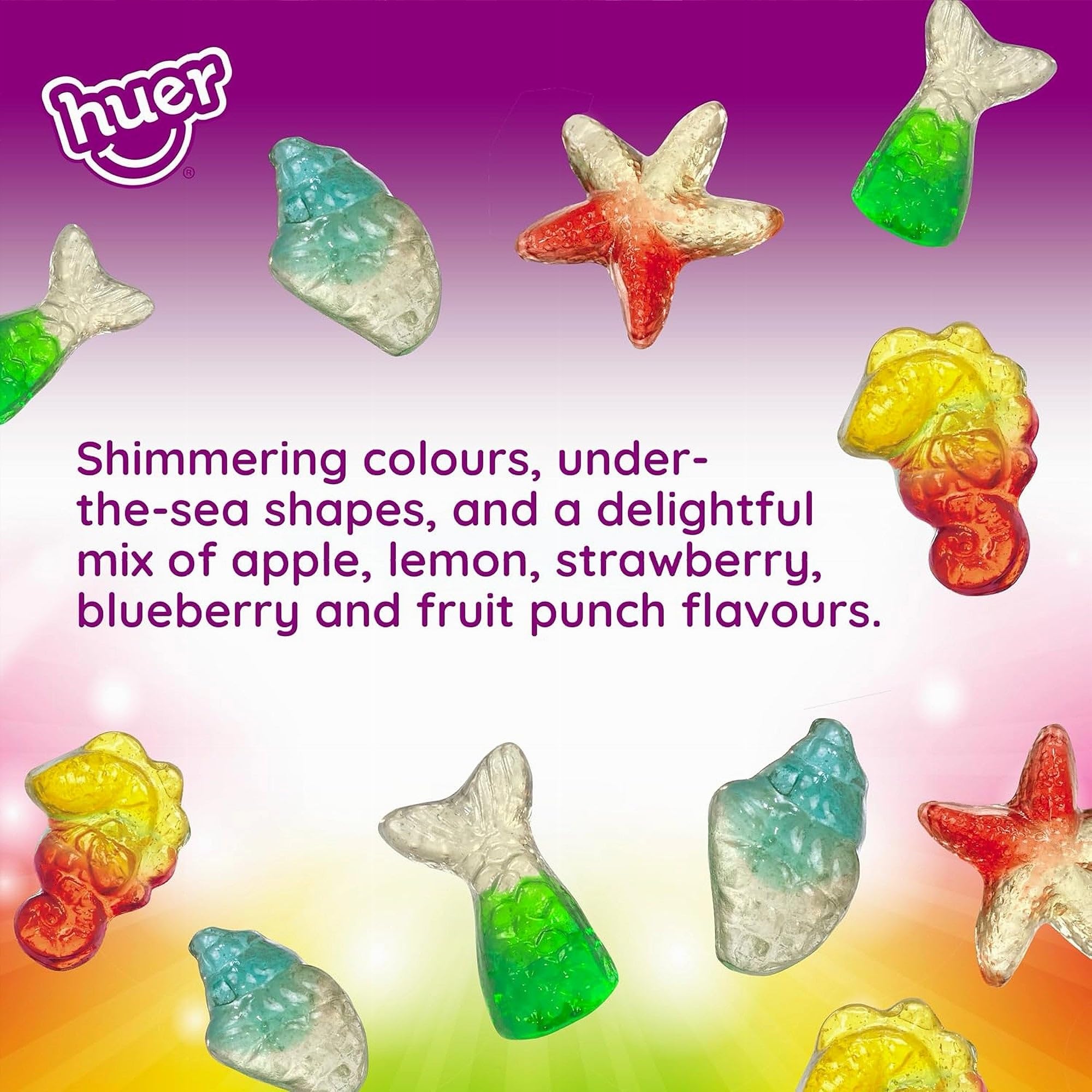 Huer Sparkle Sea Mix Gummies 120g | Soft Gummy Texture Ocean-Themed Candy