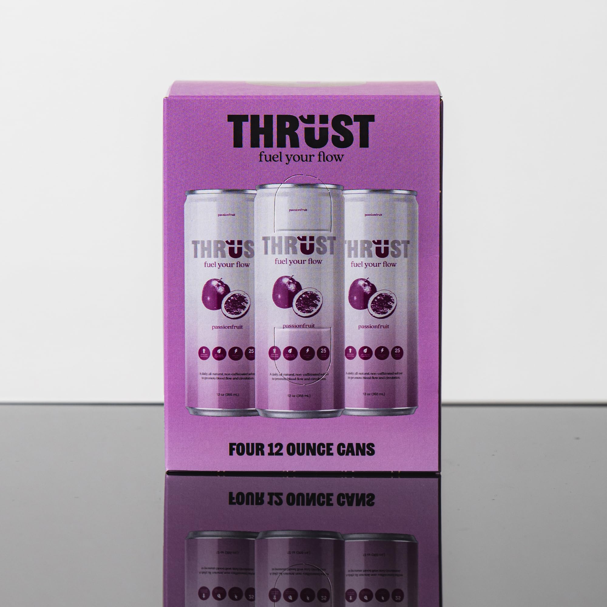 Thrust All Natural Wellness - 4 Pack | Nitric Oxide Beverage | 5 g Sugar, 25 Cal | Boost Blood Flow | Increase Circulation & Vitality Support