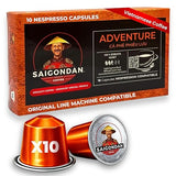 Adventure Vietnamese Coffee Capsules - Light Espresso Roast 100% Robusta | Saigondan Coffee Pods | Compatible with All Nespresso Original Line