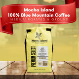 Mocha Island Blue Mountain Coffee, Medium Roast, Ground, Jamaican Coffee, 8oz