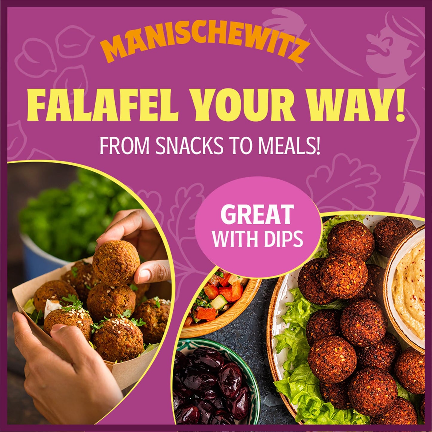 Manischewitz Mediterranean Falafel Ball Mix, 6.4oz (6 Pack) | All Natural | Sugar Free | Good Source of Protein | Wholesome & Nutritious