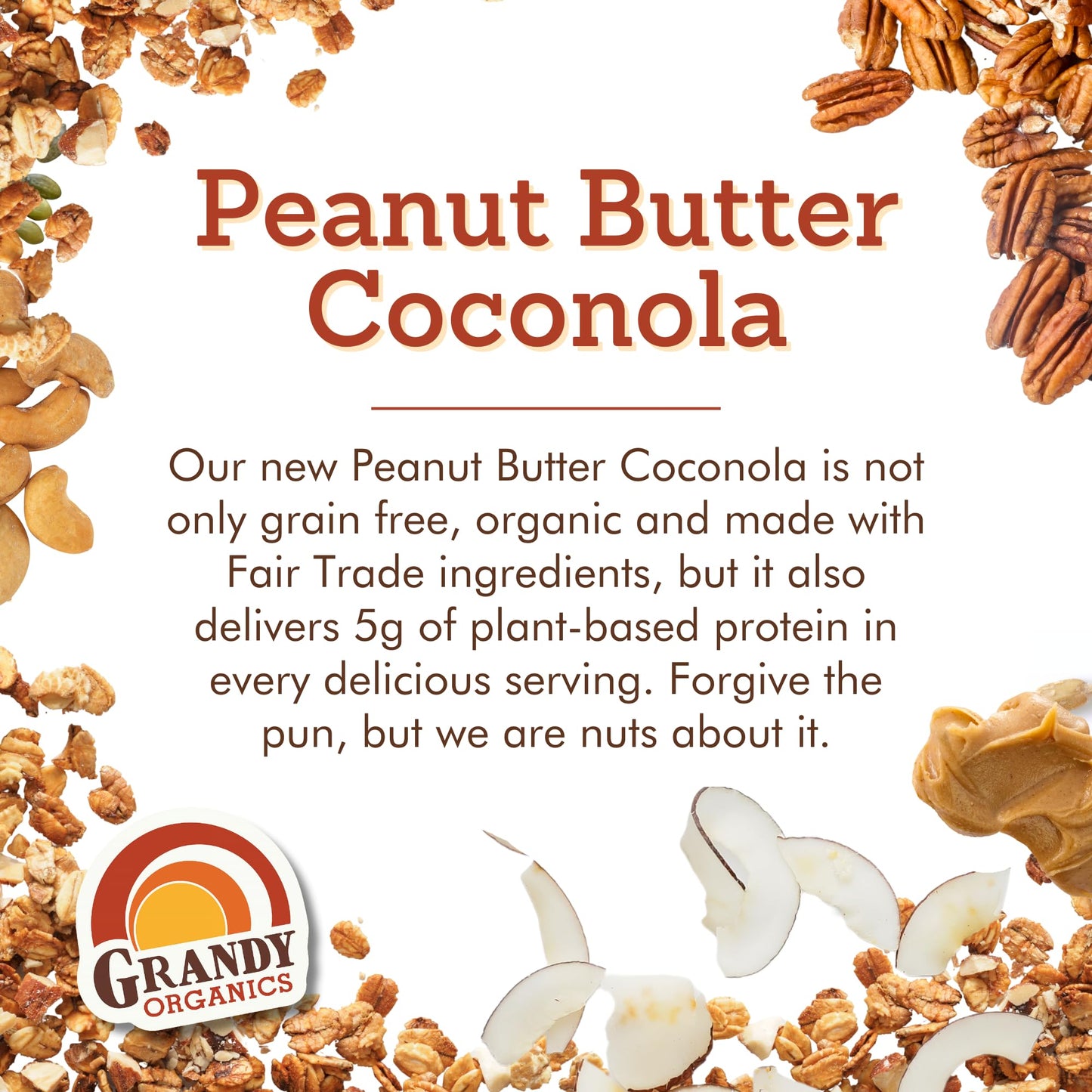 Grandy Organics, Coconola Peanut Butter Organic, 9 Ounce