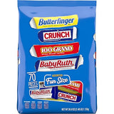 Butterfinger and Co. Bulk Chocolatey Candy Bag, Mix of Fun Size Butterfinger, CRUNCH, Baby Ruth and 100 Grand Milk Chocolatey Bars, Easter Basket
