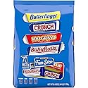 Butterfinger and Co. Bulk Chocolatey Candy Bag, Mix of Fun Size Butterfinger, CRUNCH, Baby Ruth and 100 Grand Milk Chocolatey Bars, Easter Basket