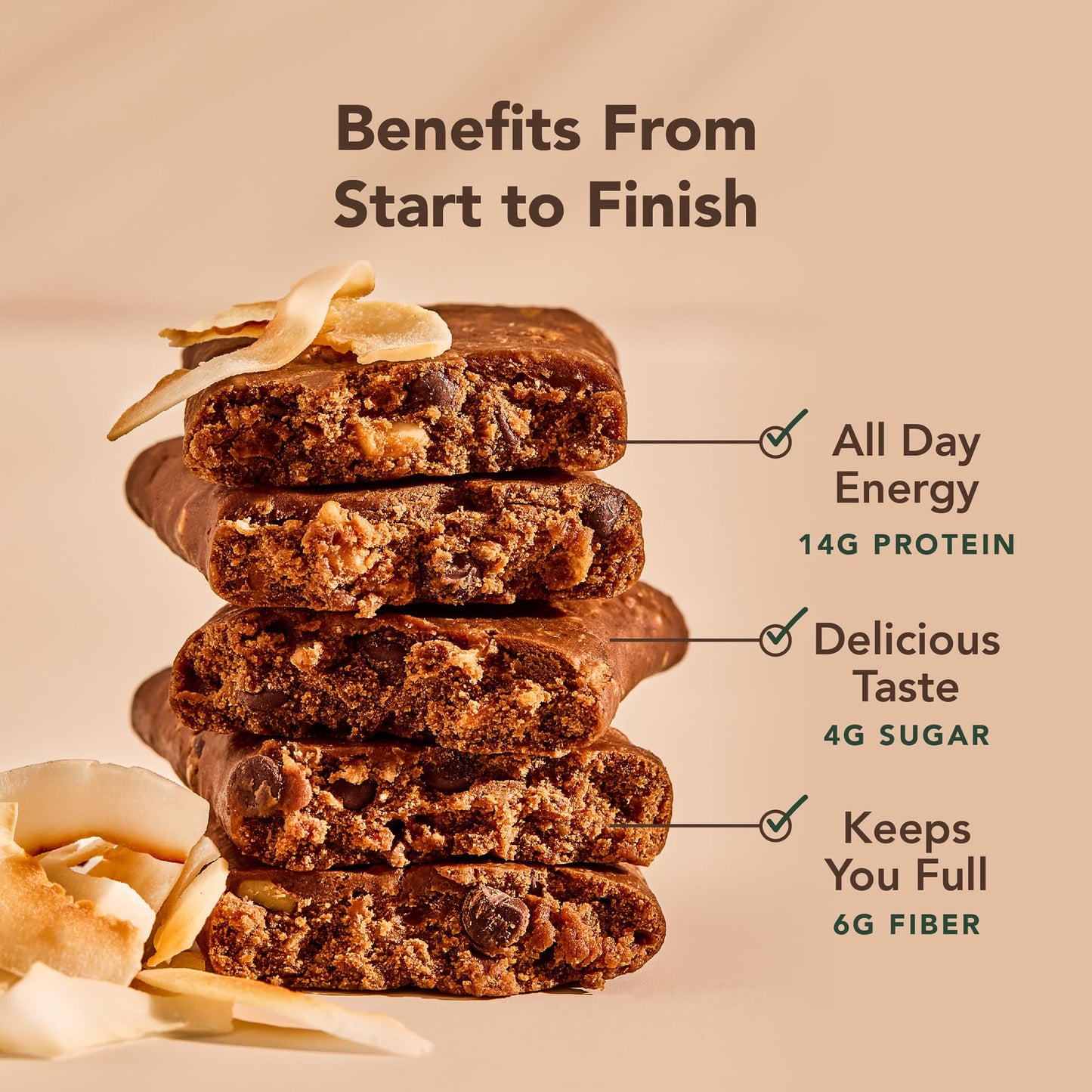 ALOHA Organic Plant Based Protein Bars, Coconut Chocolate Almond, 1.98-Ounce Bars (Pack of 12)